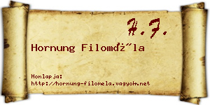 Hornung Filoméla névjegykártya